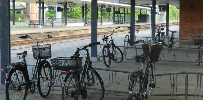 Cykelparkering uden sikring mod tyveri